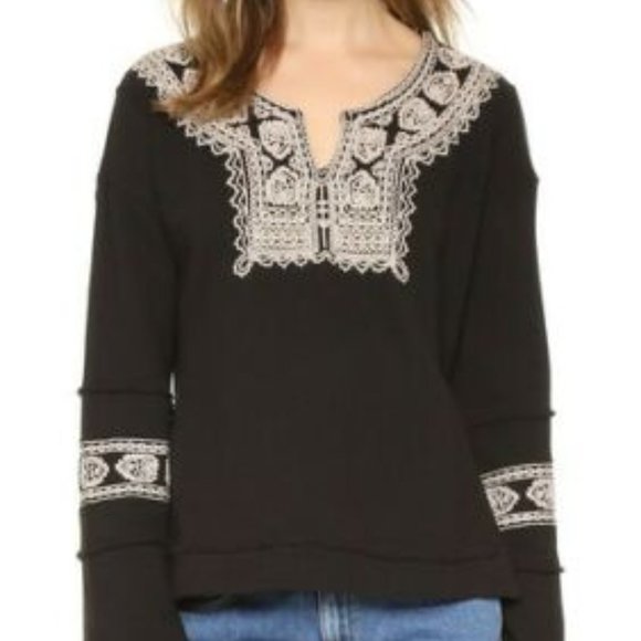 FREE PEOPLE Santa Maria Tiger French Pullover-XS,S - Picture 2 of 8